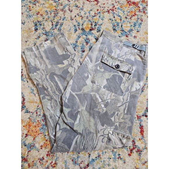 Vintage 90's Tall Timbers Outdoors Camo Hunting Cargo Pants FADED 36x30 SOFT - Picture 1 of 7